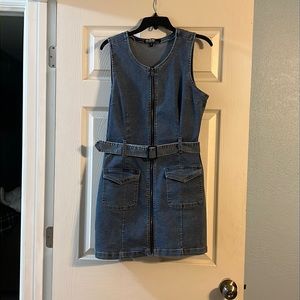 Jean zip up dress